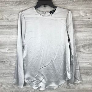 Theory Bringam flat sateen long-sleeve top